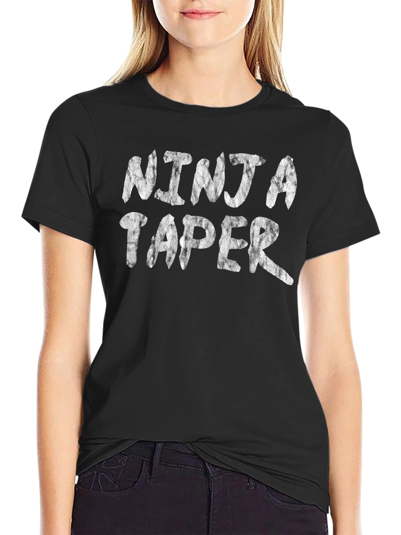 Ninja Taper Graphic Tee - Black Cotton Blend