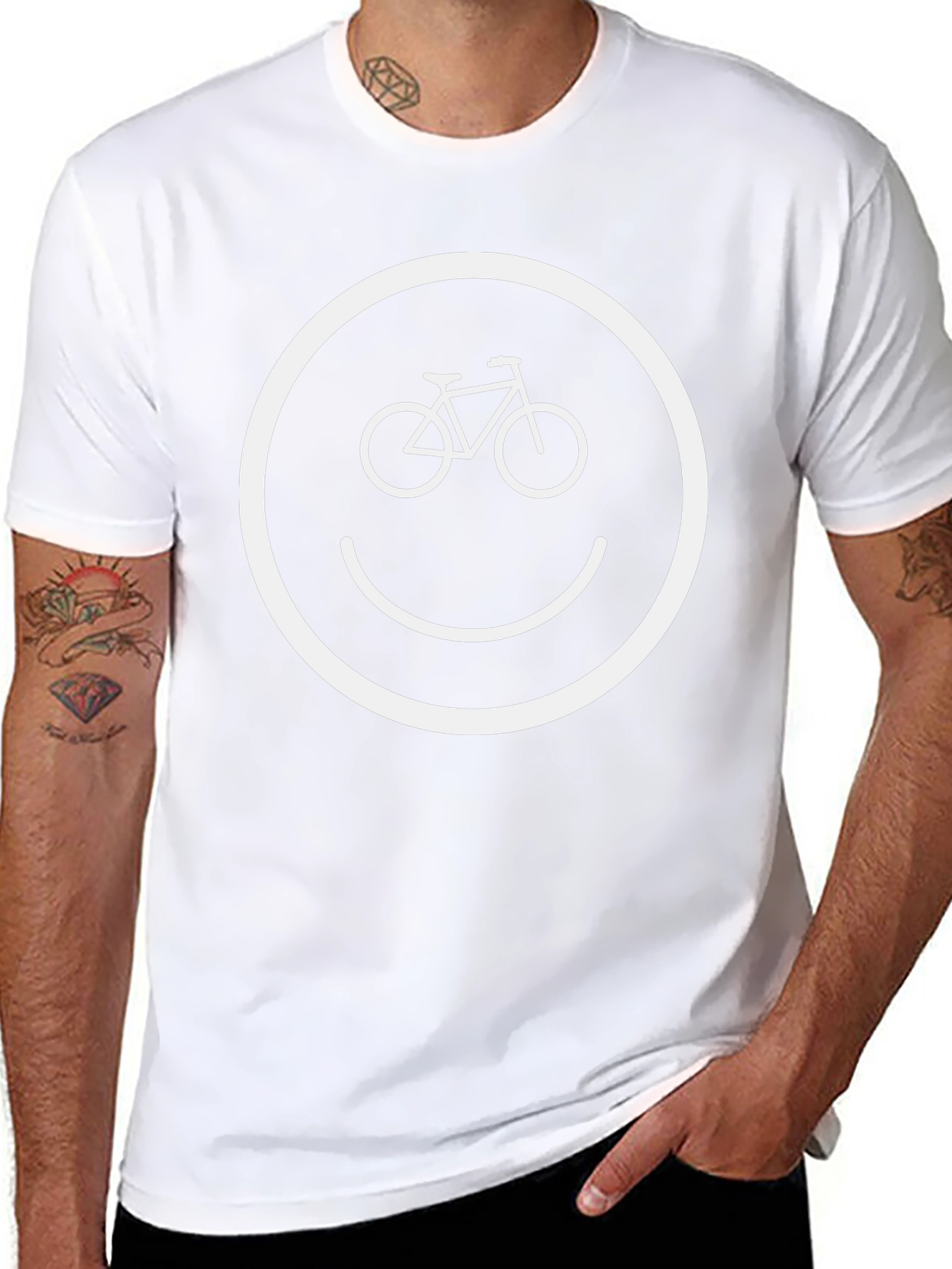 Bike Smiley Face Graphic T-Shirt