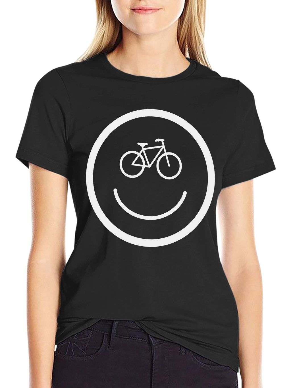 Bike Smiley Face Graphic T-Shirt