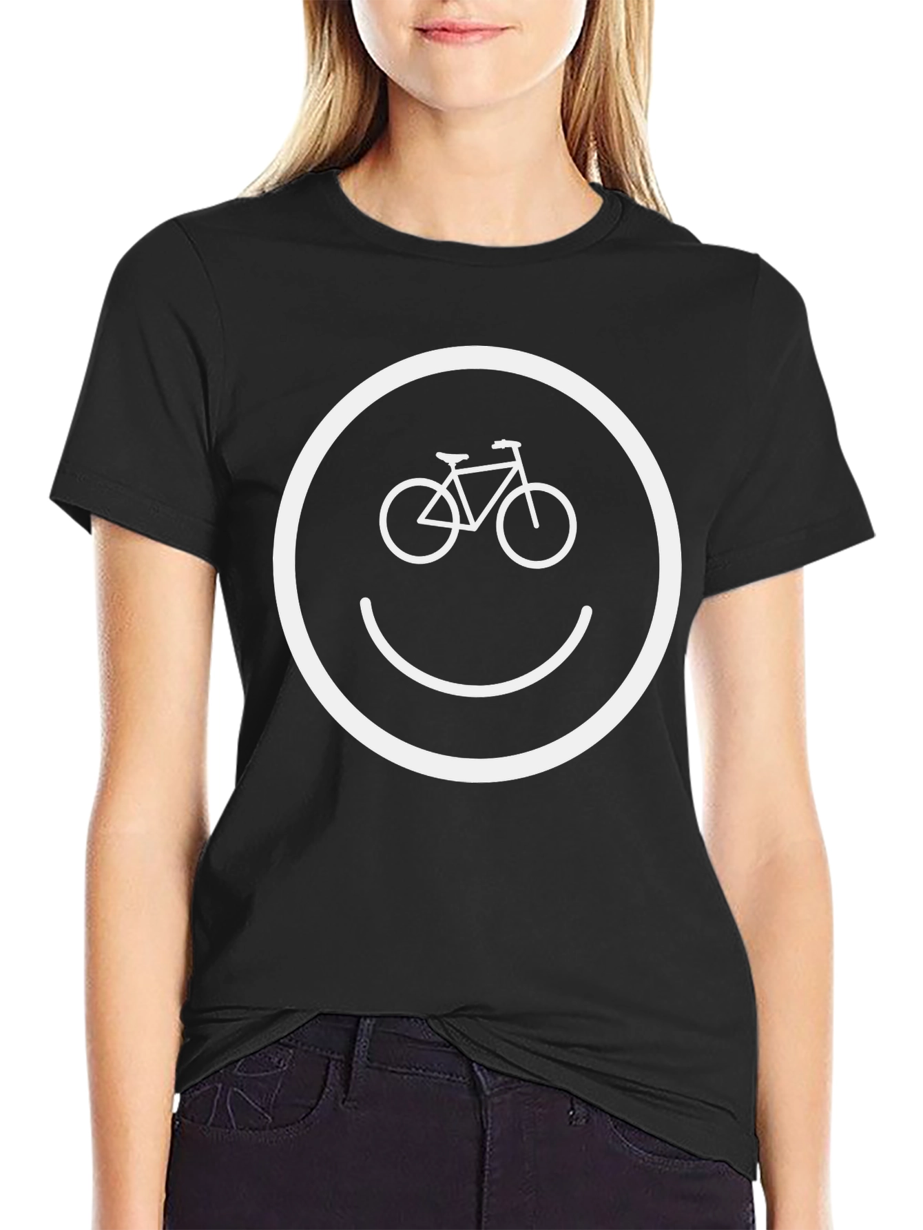 Bike Smiley Face Graphic T-Shirt