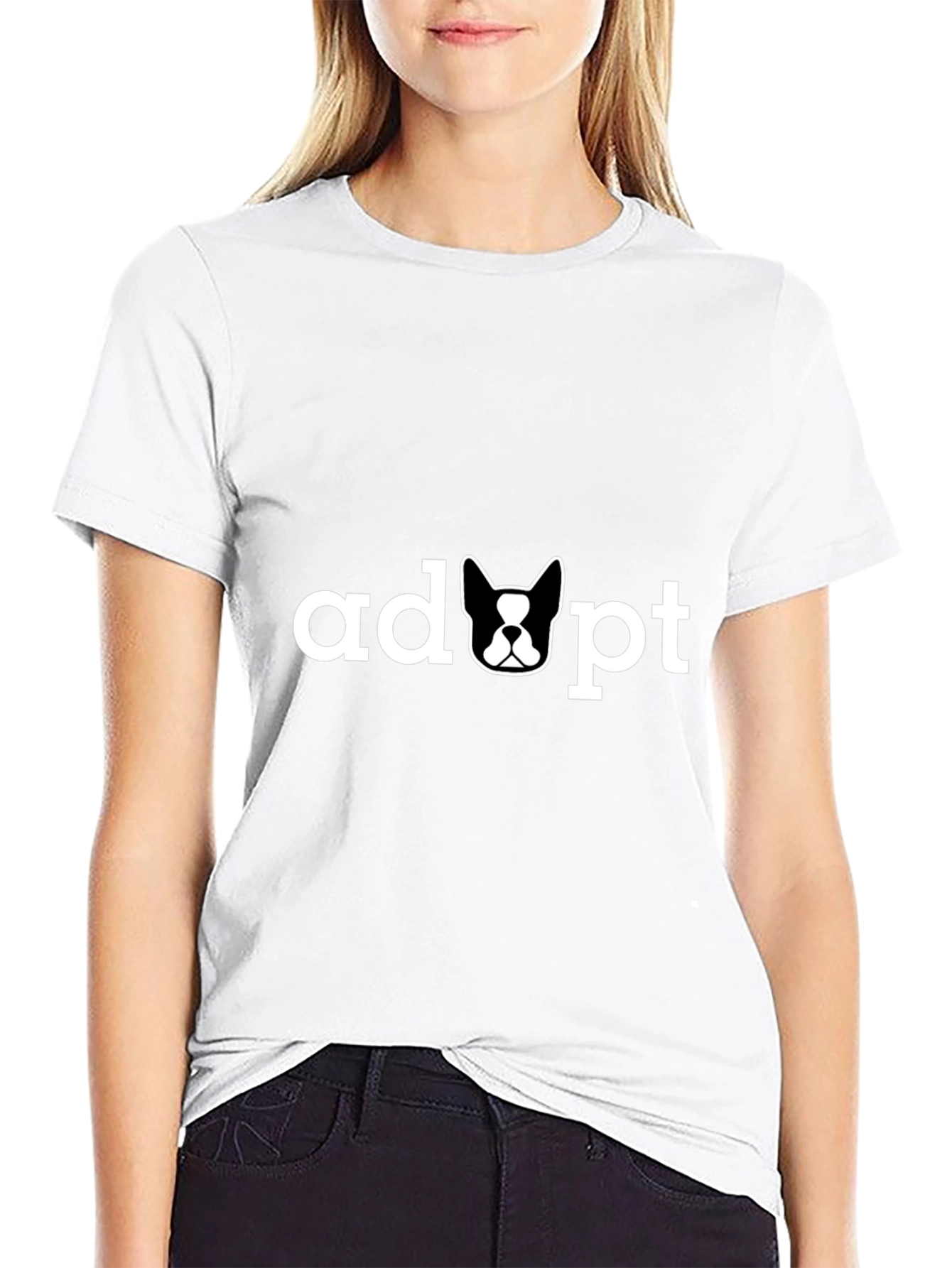 Adopt Dog Tee - Unisex Black T-Shirt