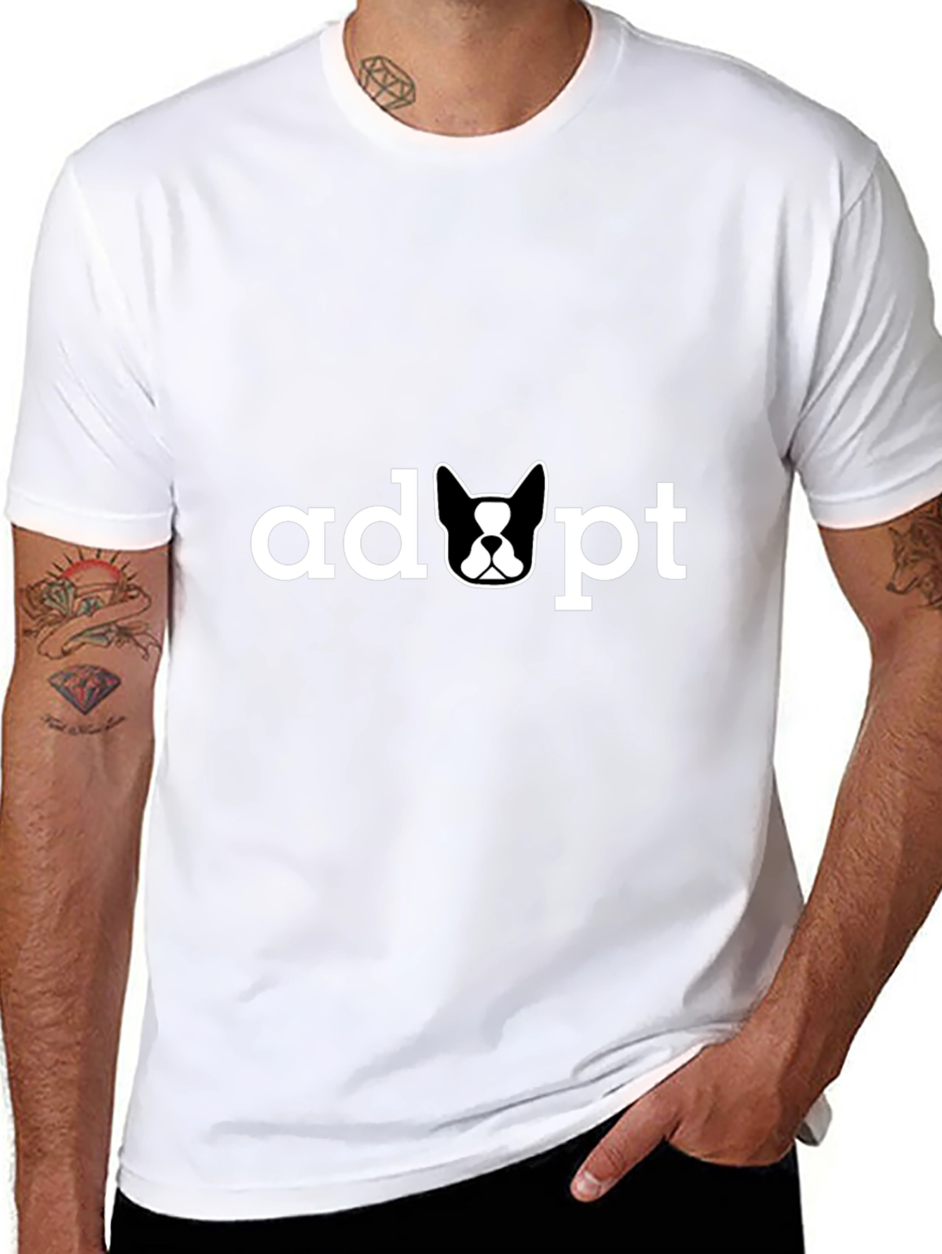 Adopt Dog Tee - Unisex Black T-Shirt