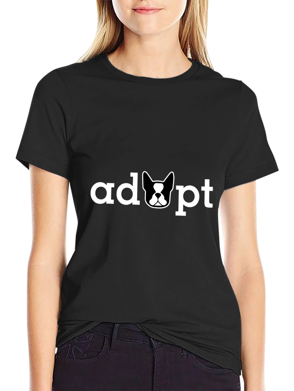 Adopt Dog Tee - Unisex Black T-Shirt