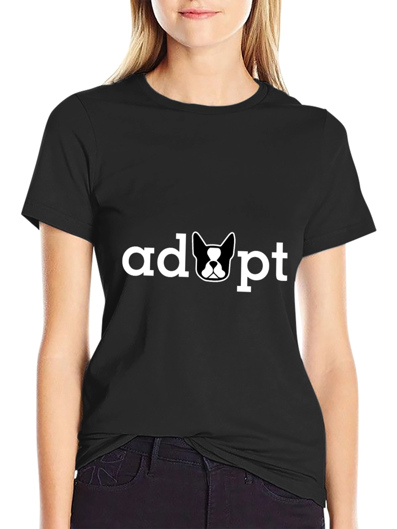 Adopt Dog Tee - Unisex Black T-Shirt