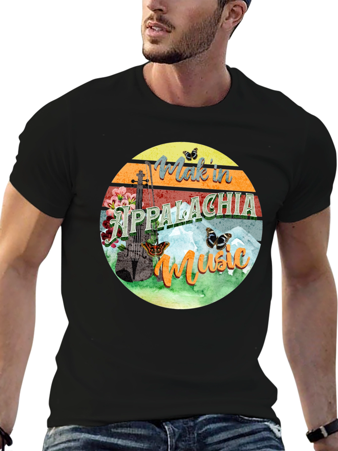 Appalachia Music Graphic Tee - Retro Mountain Vibes