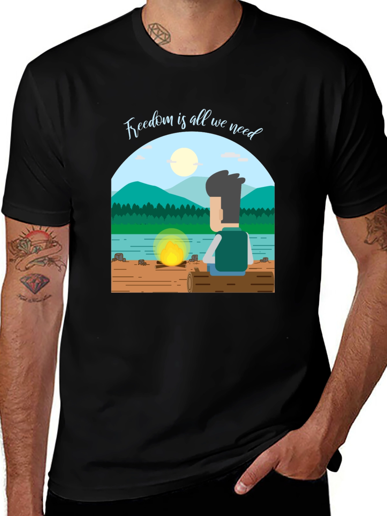 Freedom Graphic T-Shirt - Relaxed Outdoors Vibe