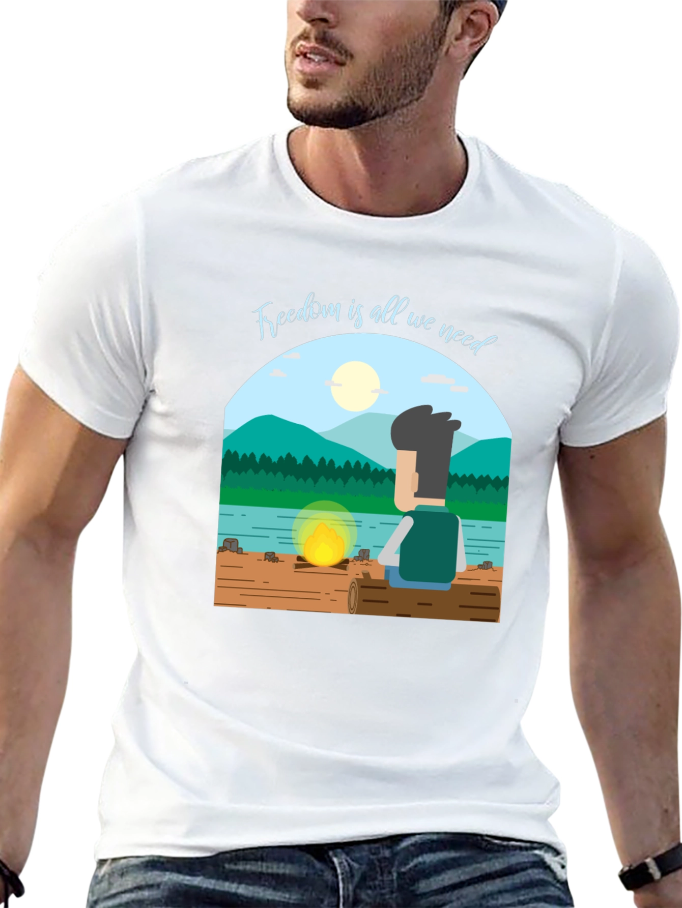 Freedom Graphic T-Shirt - Relaxed Outdoors Vibe