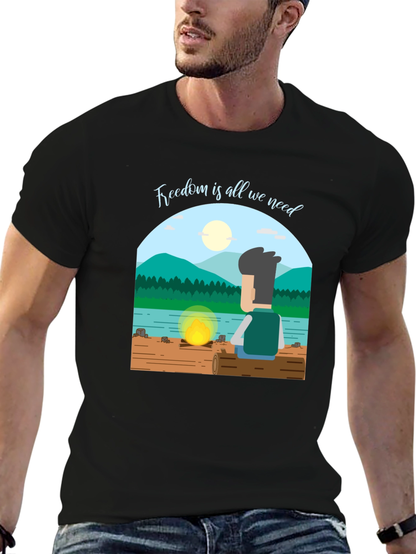 Freedom Graphic T-Shirt - Relaxed Outdoors Vibe