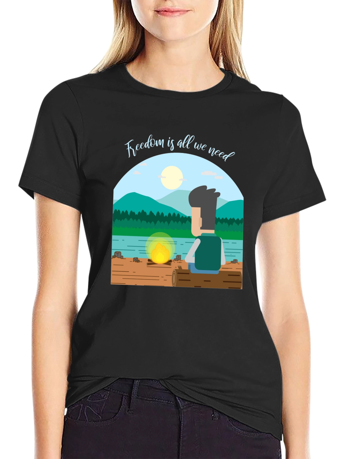 Freedom Graphic T-Shirt - Relaxed Outdoors Vibe
