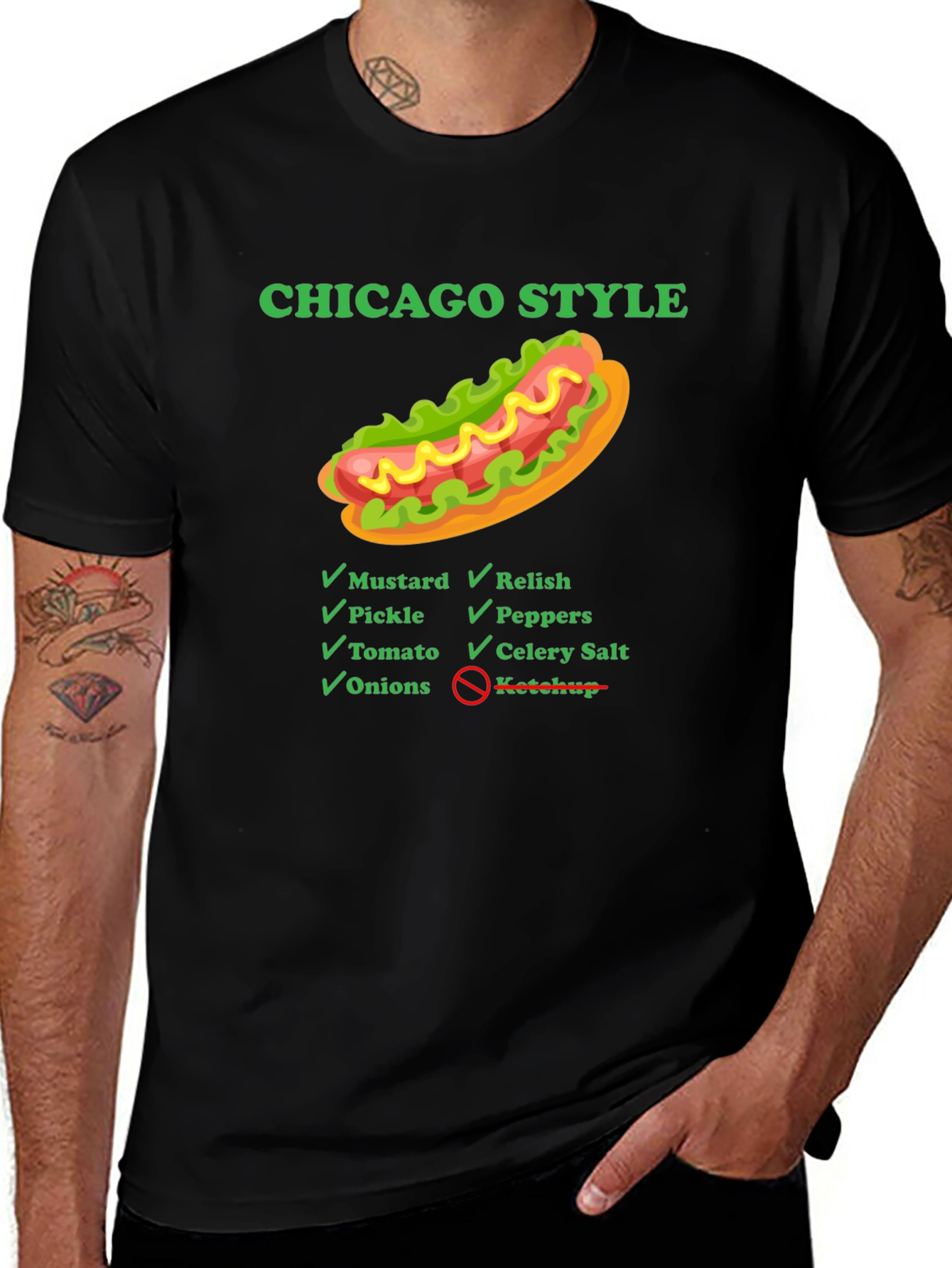 Chicago Style Hot Dog T-Shirt
