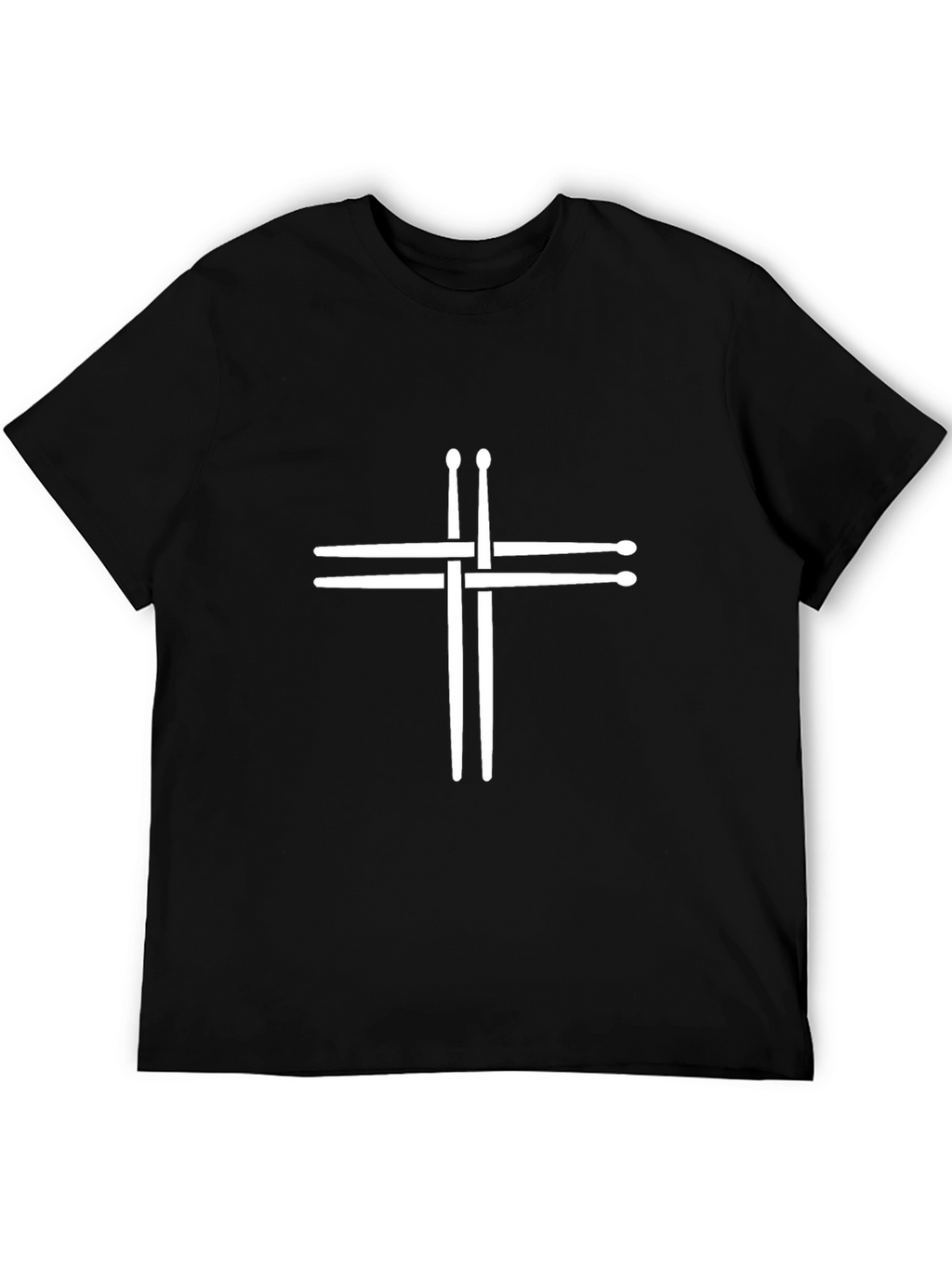Drum Sticks Cross Graphic Tee - Black