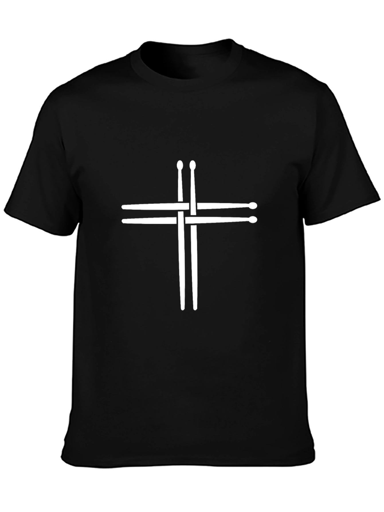 Drum Sticks Cross Graphic Tee - Black