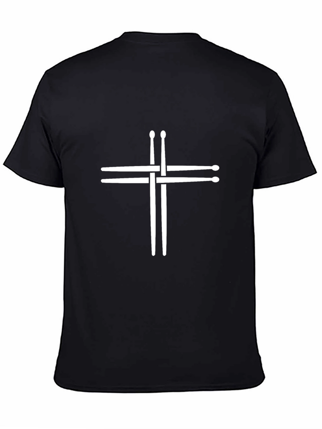 Drum Sticks Cross Graphic Tee - Black