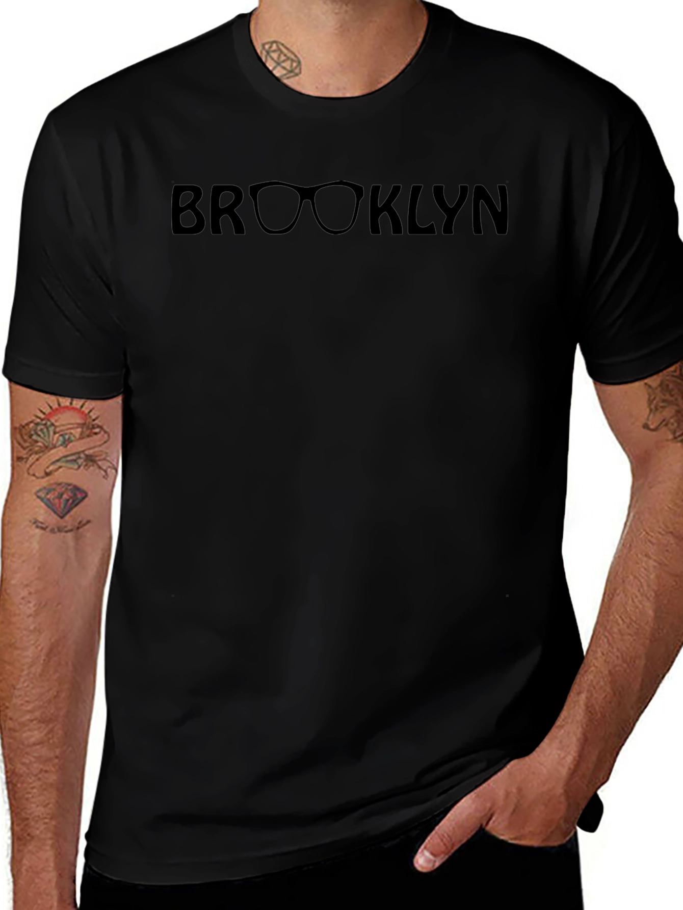 Brooklyn Glasses Graphic T-Shirt - Black