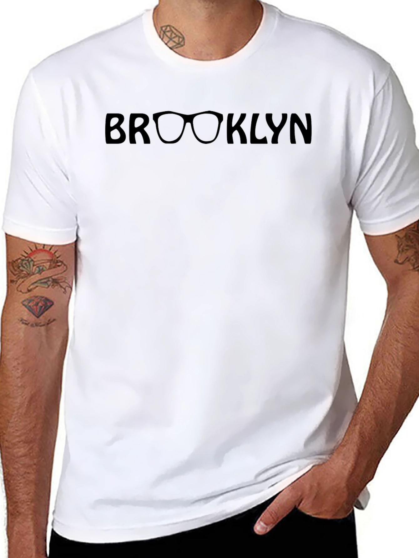 Brooklyn Glasses Graphic T-Shirt - Black