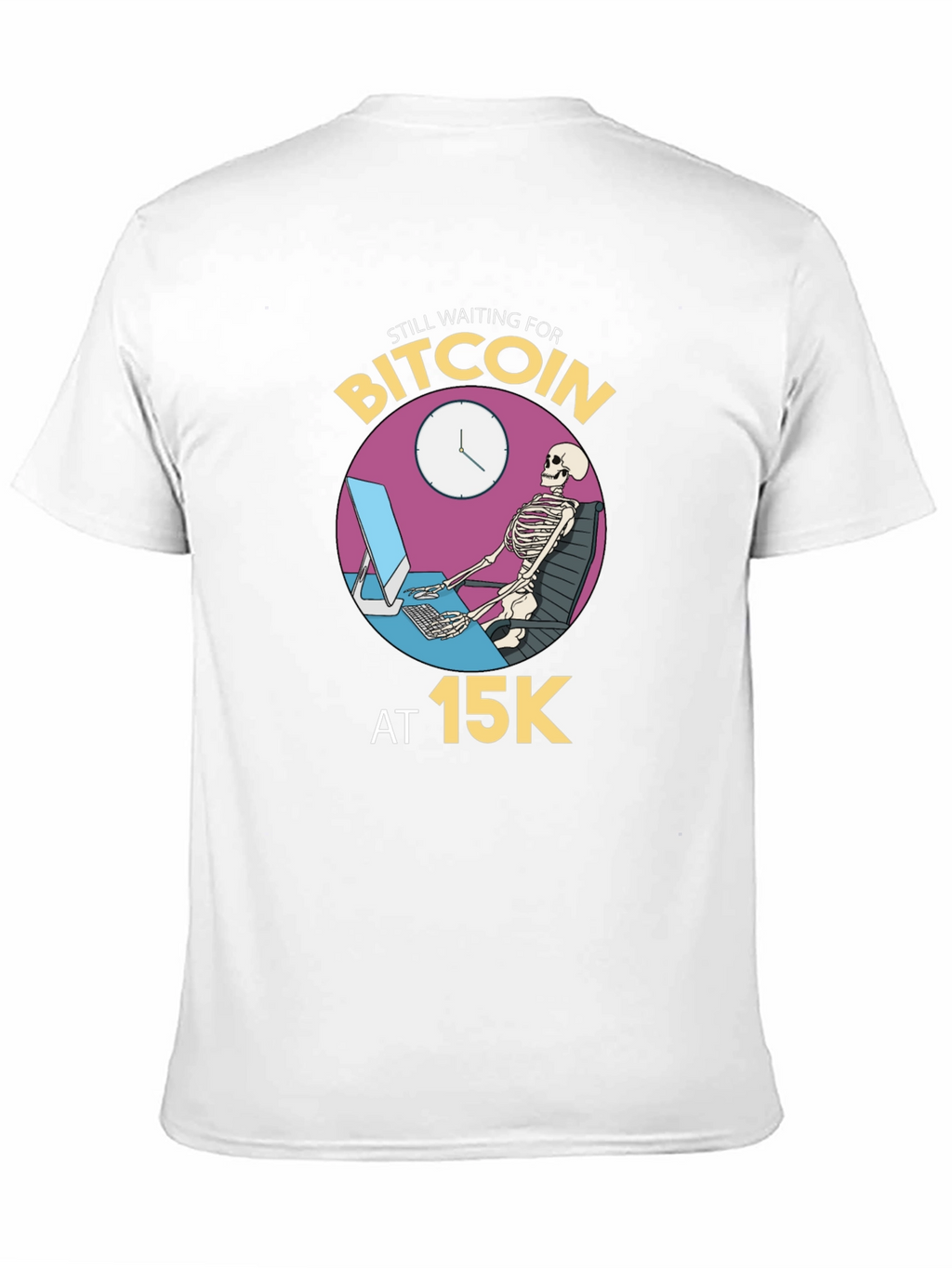 Bitcoin Waiting Skeleton Black T-Shirt