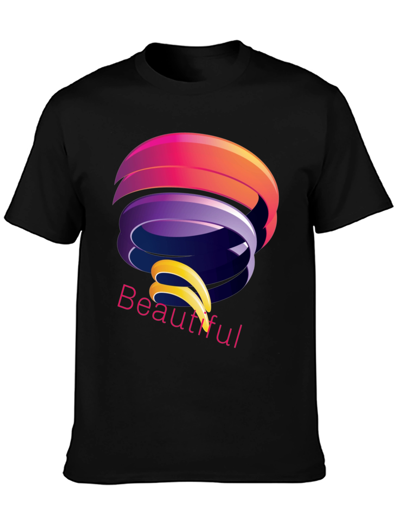 Abstract Design Black T-Shirt