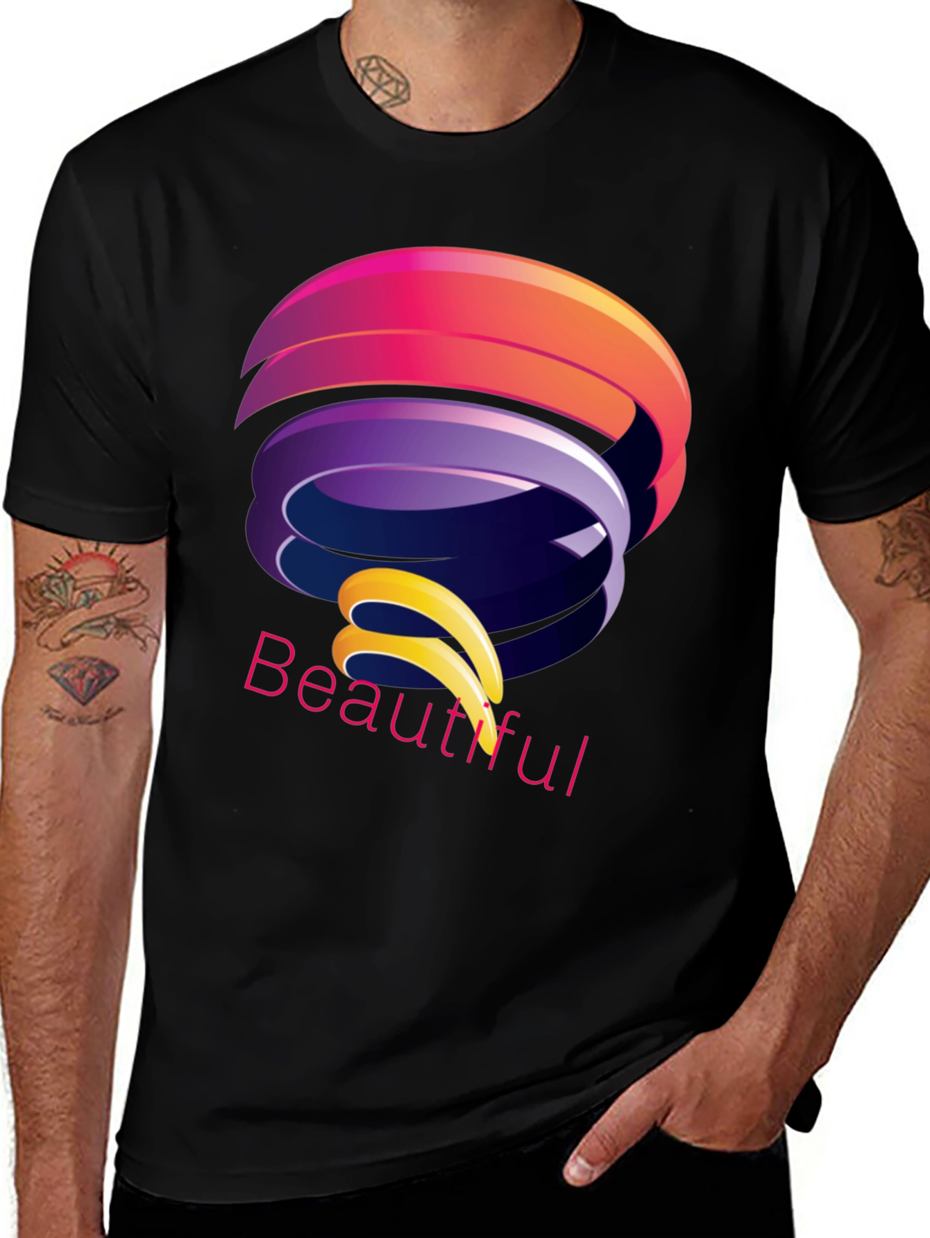 Abstract Design Black T-Shirt