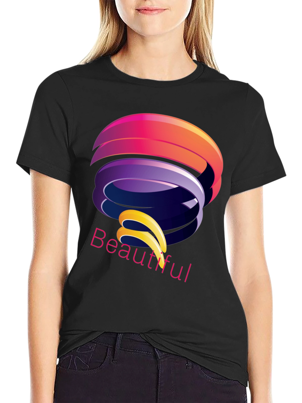 Abstract Design Black T-Shirt