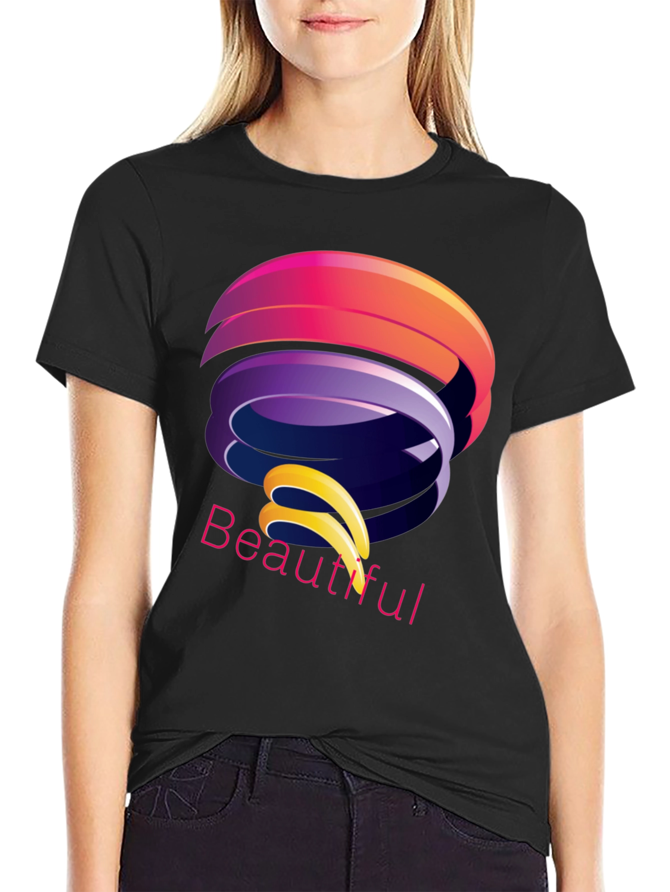 Abstract Design Black T-Shirt