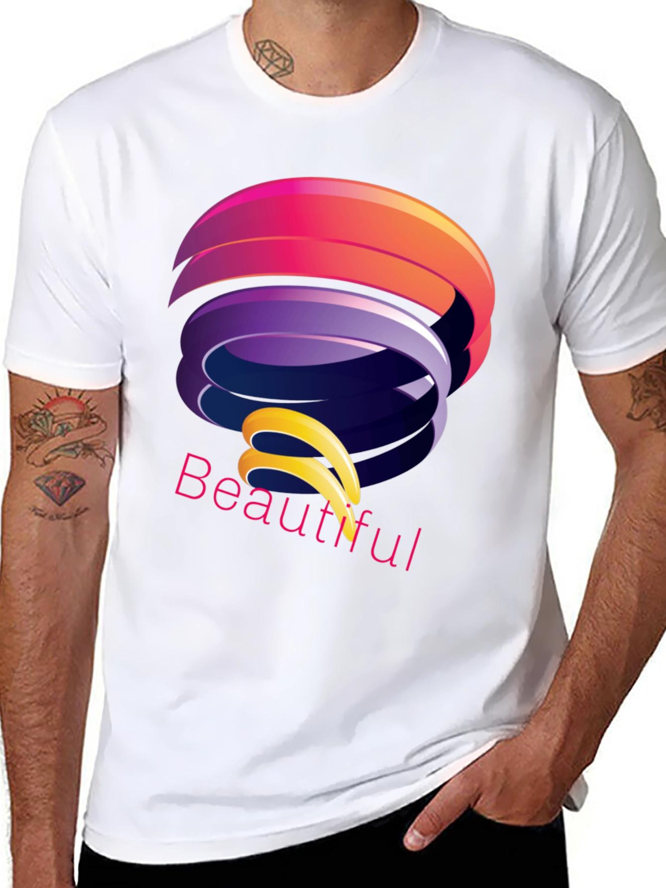 Abstract Design Black T-Shirt