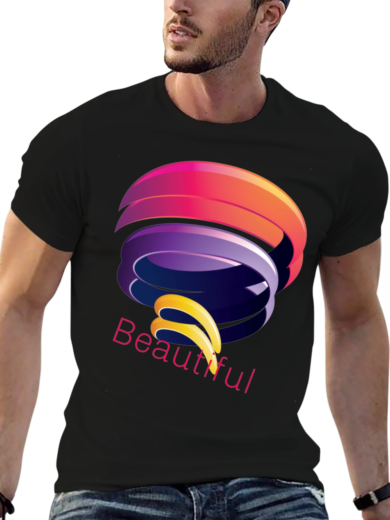Abstract Design Black T-Shirt