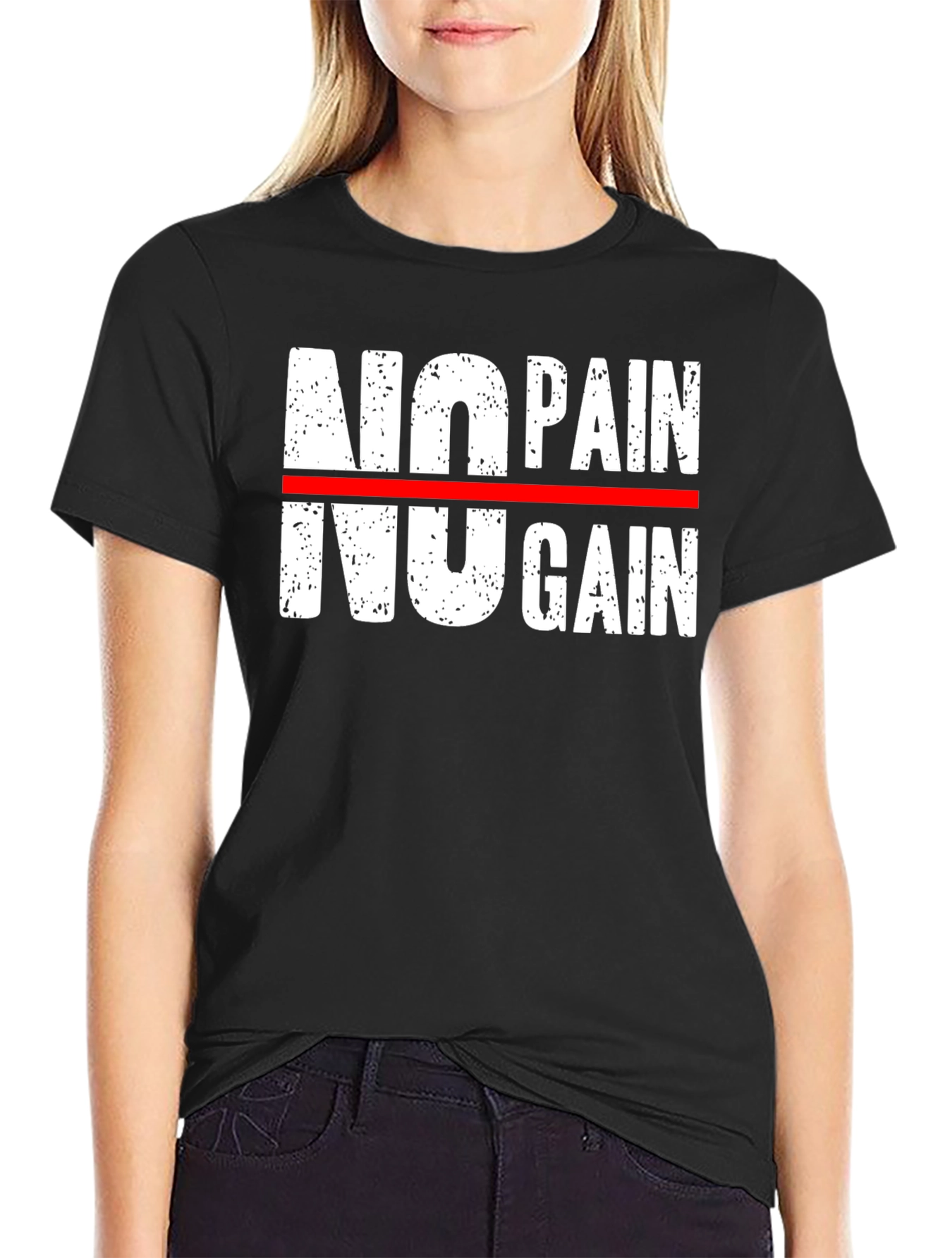 No Pain No Gain Graphic Tee - Motivational Workout Shirt