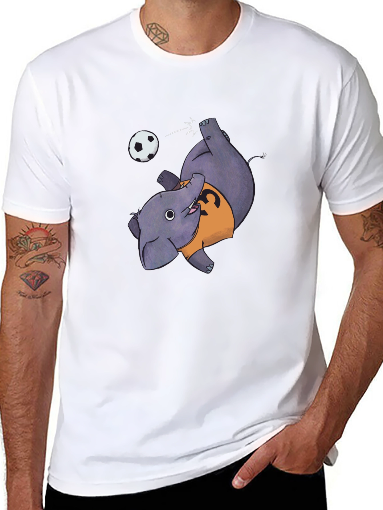 Elephant Soccer Black T-Shirt