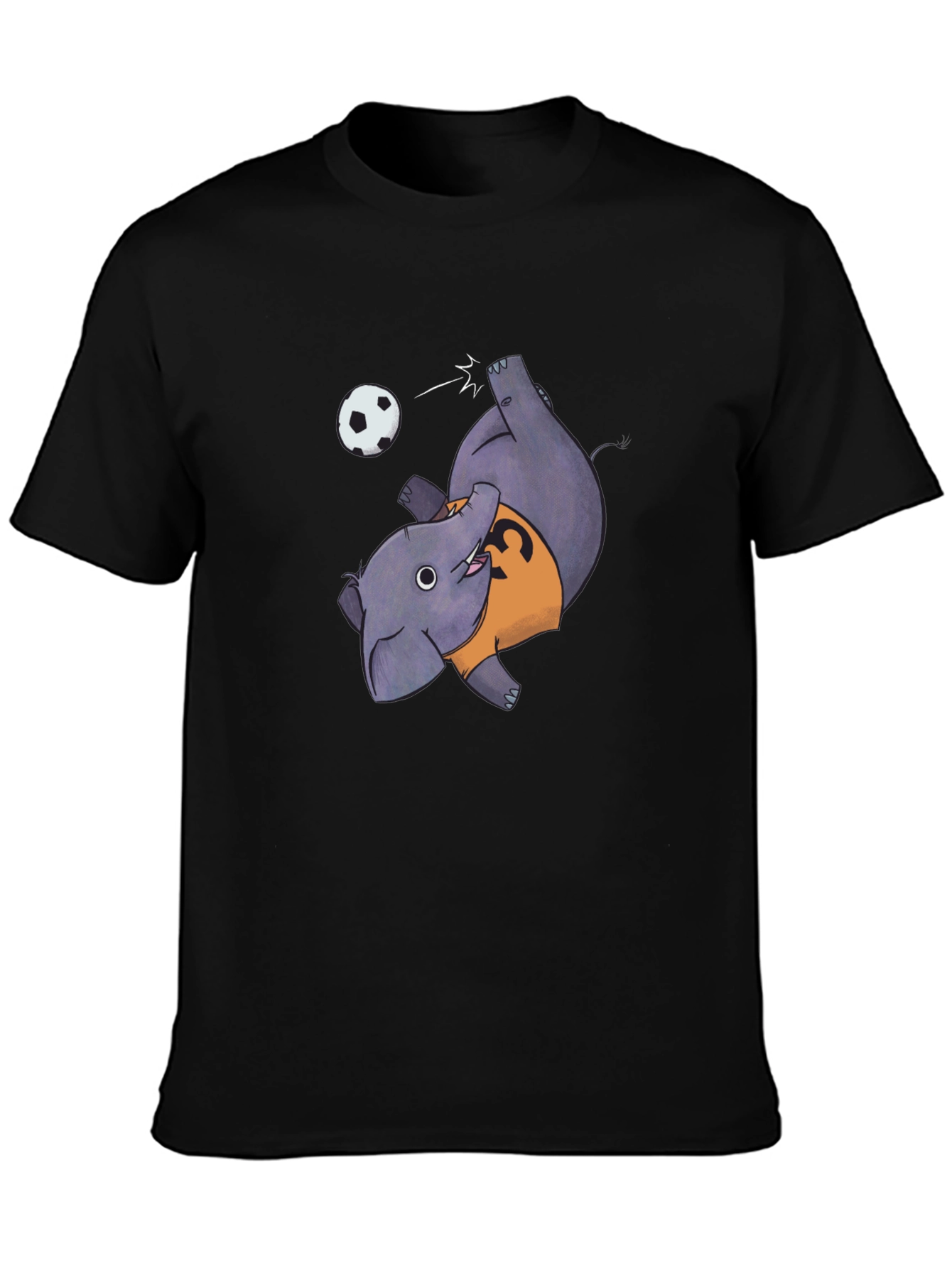 Elephant Soccer Black T-Shirt