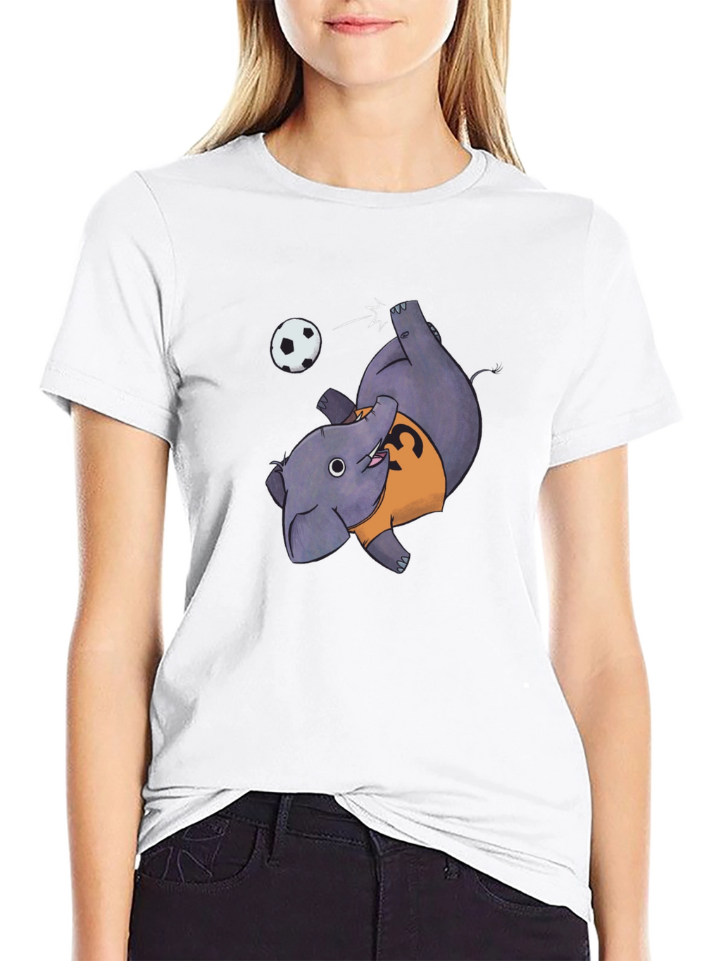 Elephant Soccer Black T-Shirt