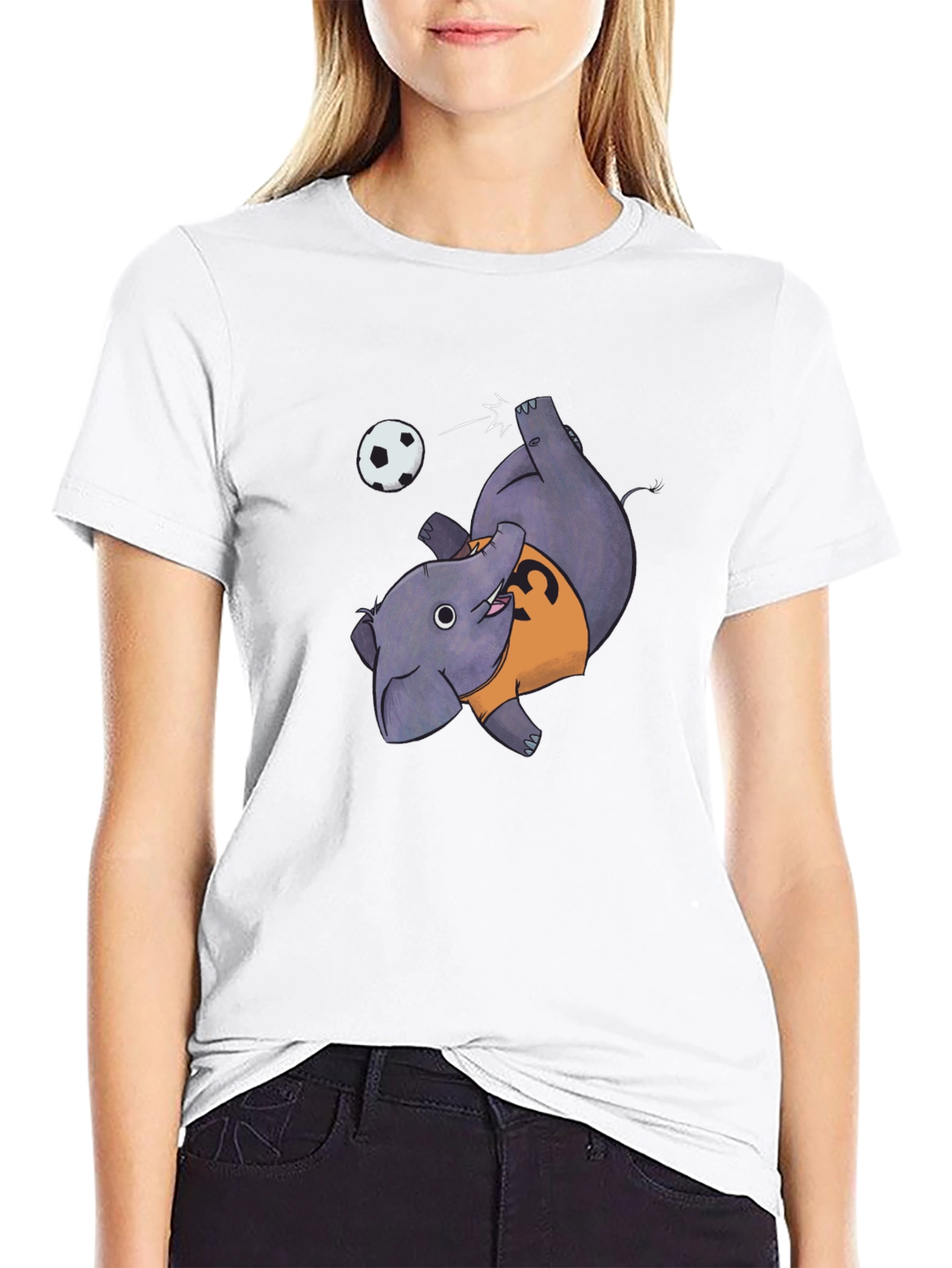 Elephant Soccer Black T-Shirt