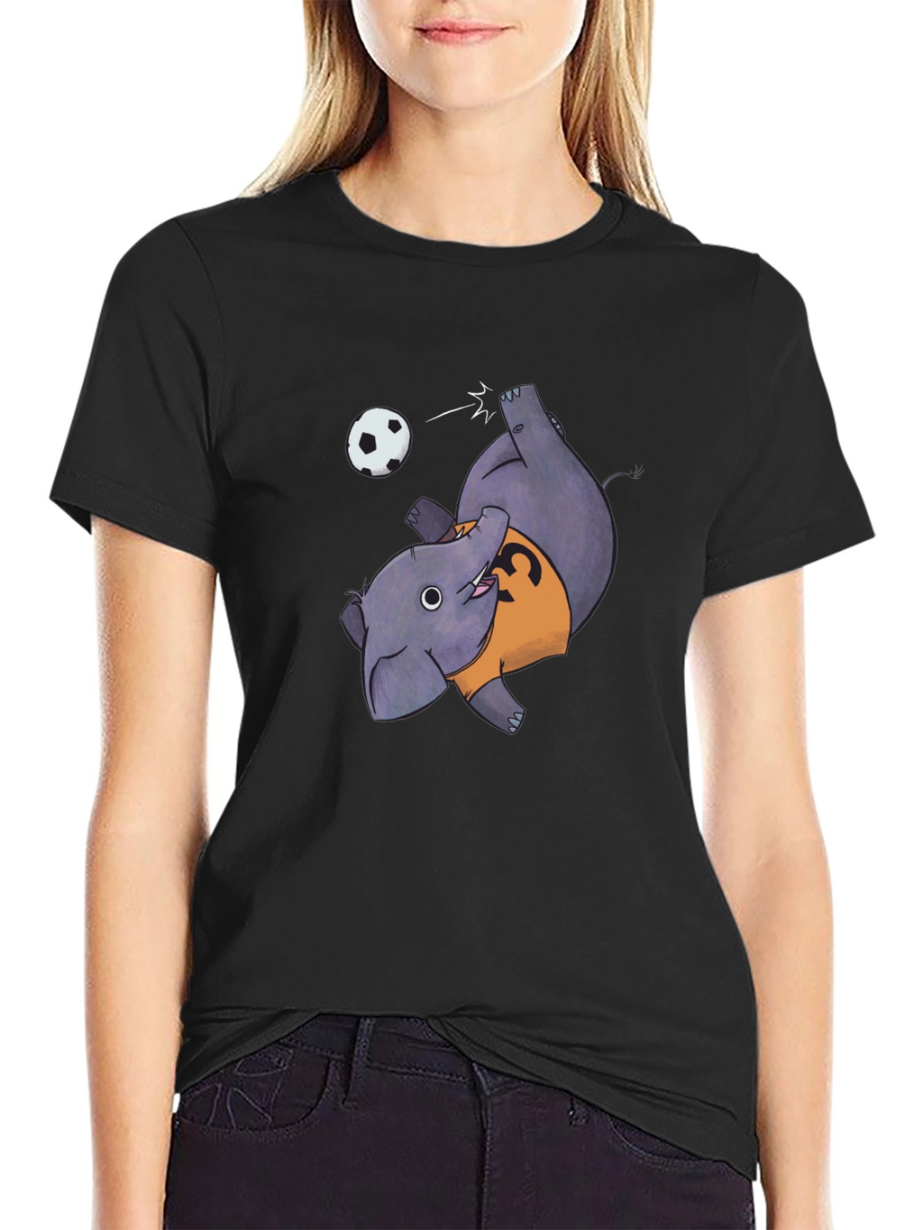 Elephant Soccer Black T-Shirt