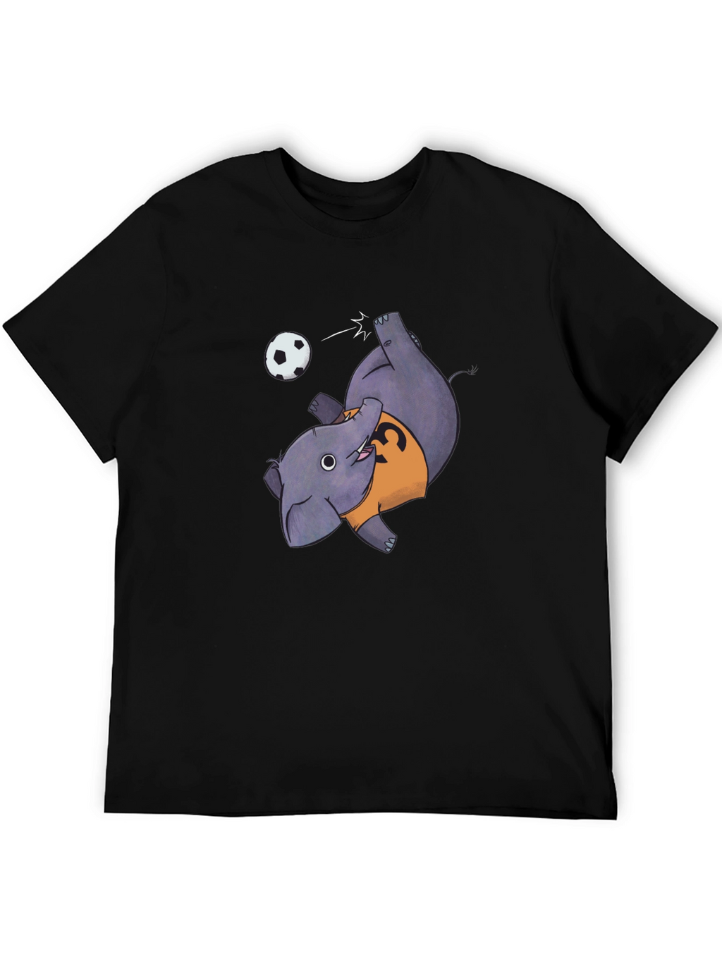Elephant Soccer Black T-Shirt