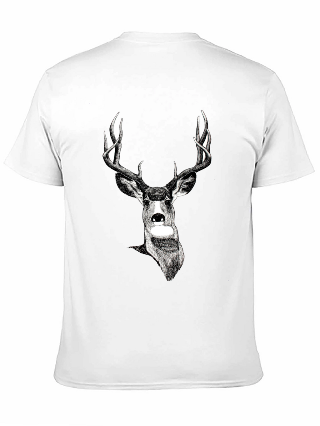 Deer Graphic Print Black Tee