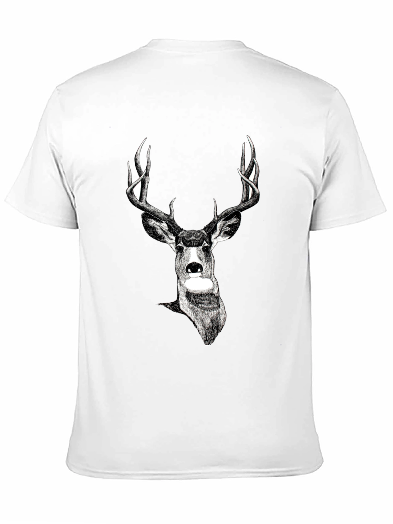 Deer Graphic Print Black Tee