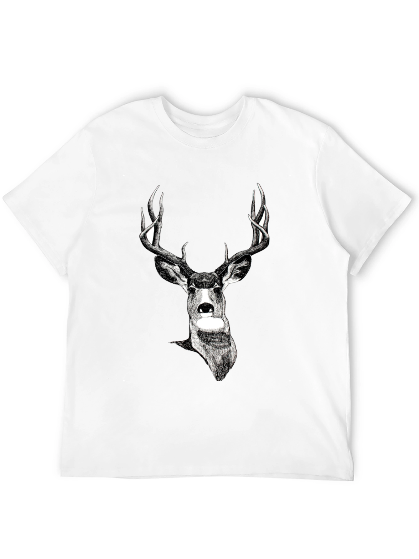 Deer Graphic Print Black Tee