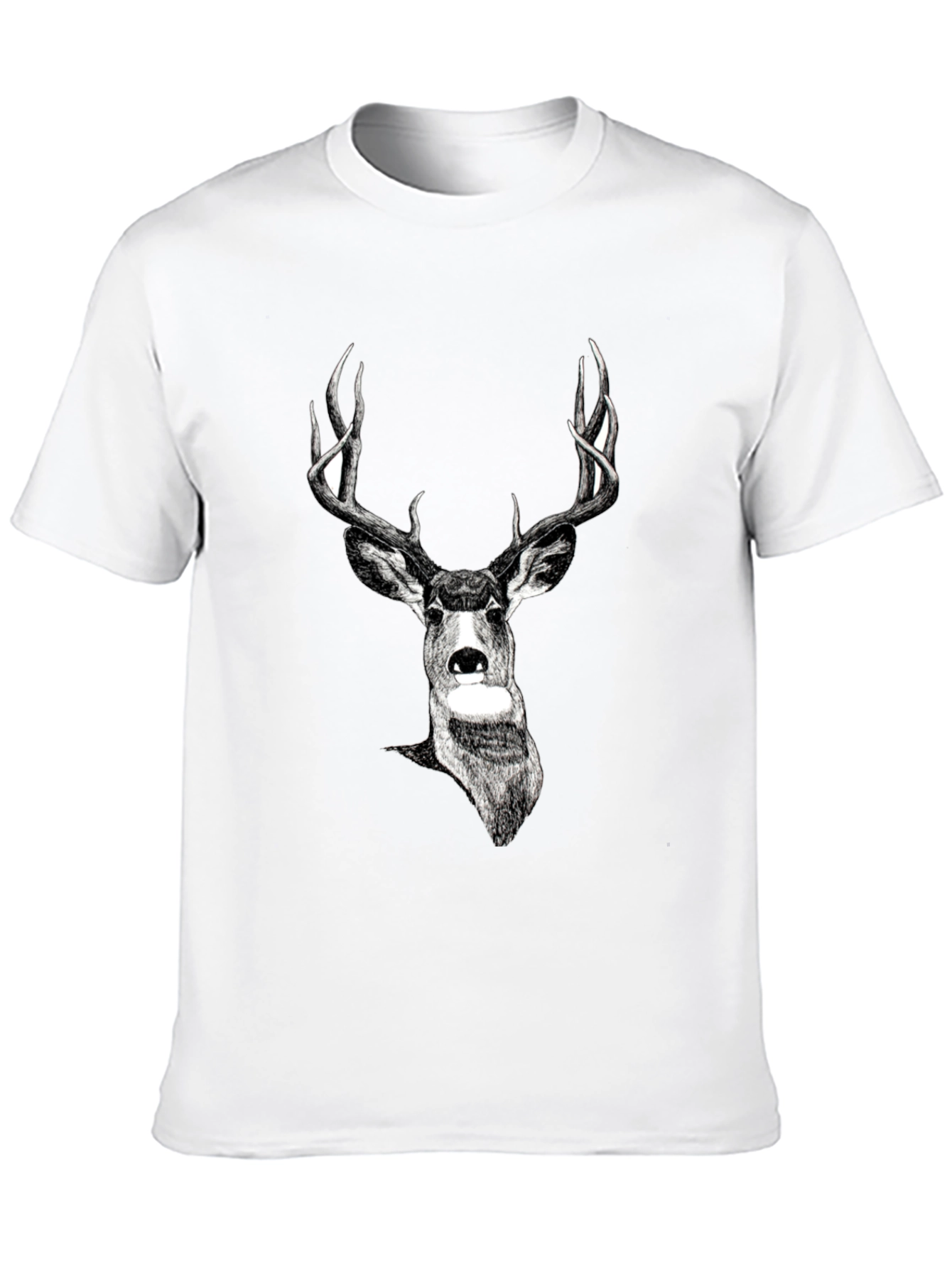 Deer Graphic Print Black Tee