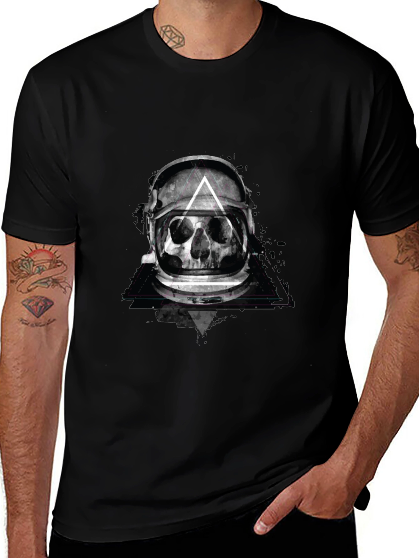 Skull Astronaut Helmet Graphic Tee