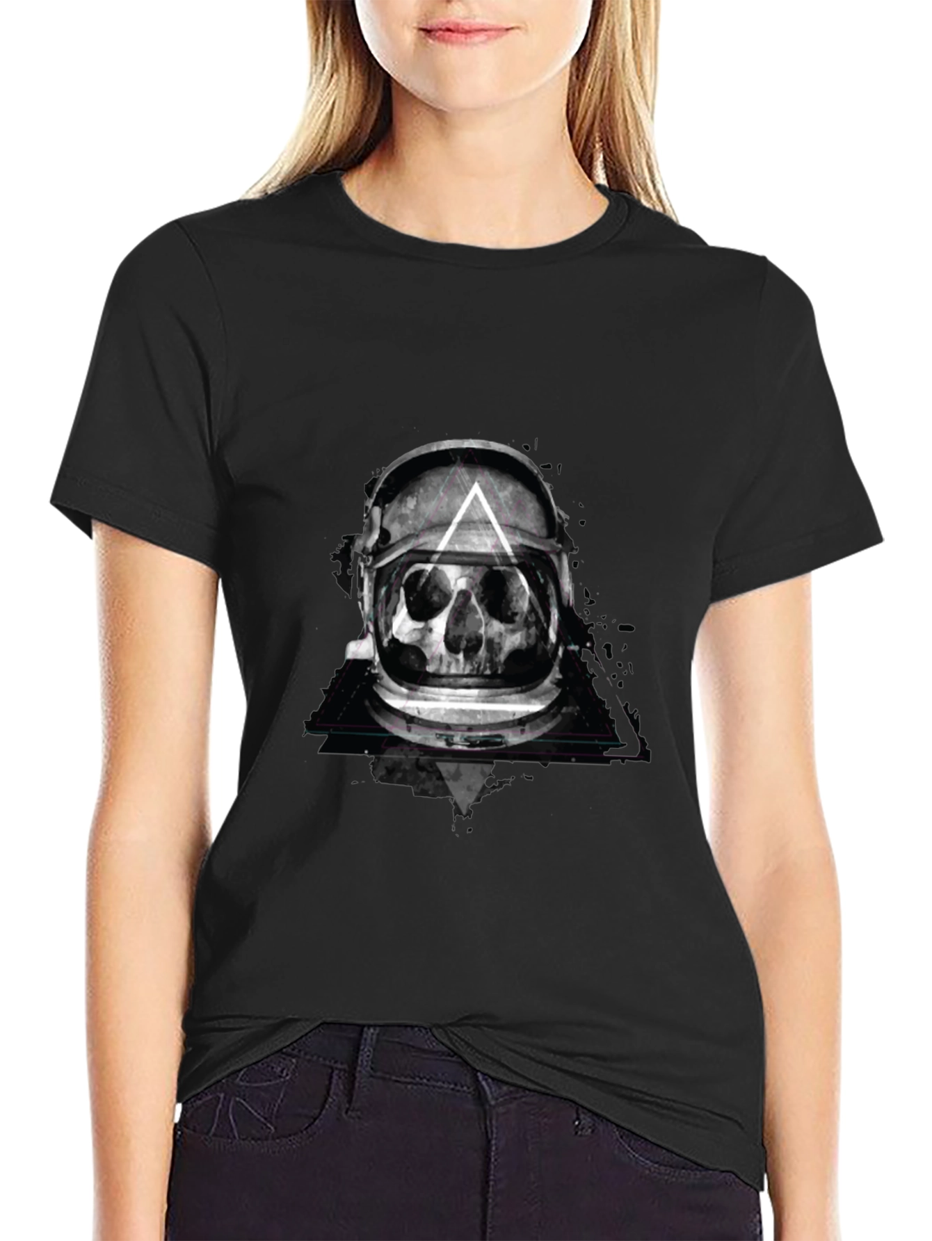 Skull Astronaut Helmet Graphic Tee