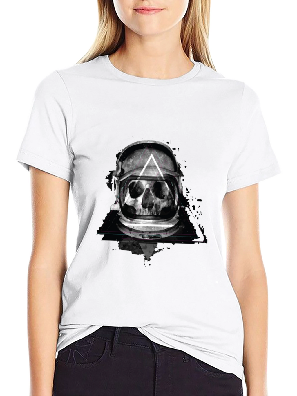 Skull Astronaut Helmet Graphic Tee