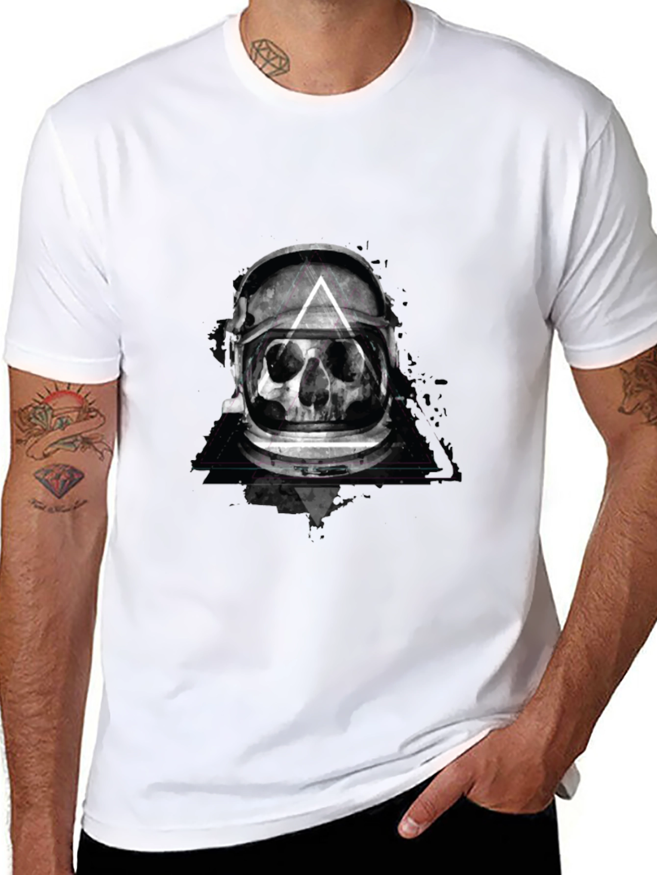Skull Astronaut Helmet Graphic Tee