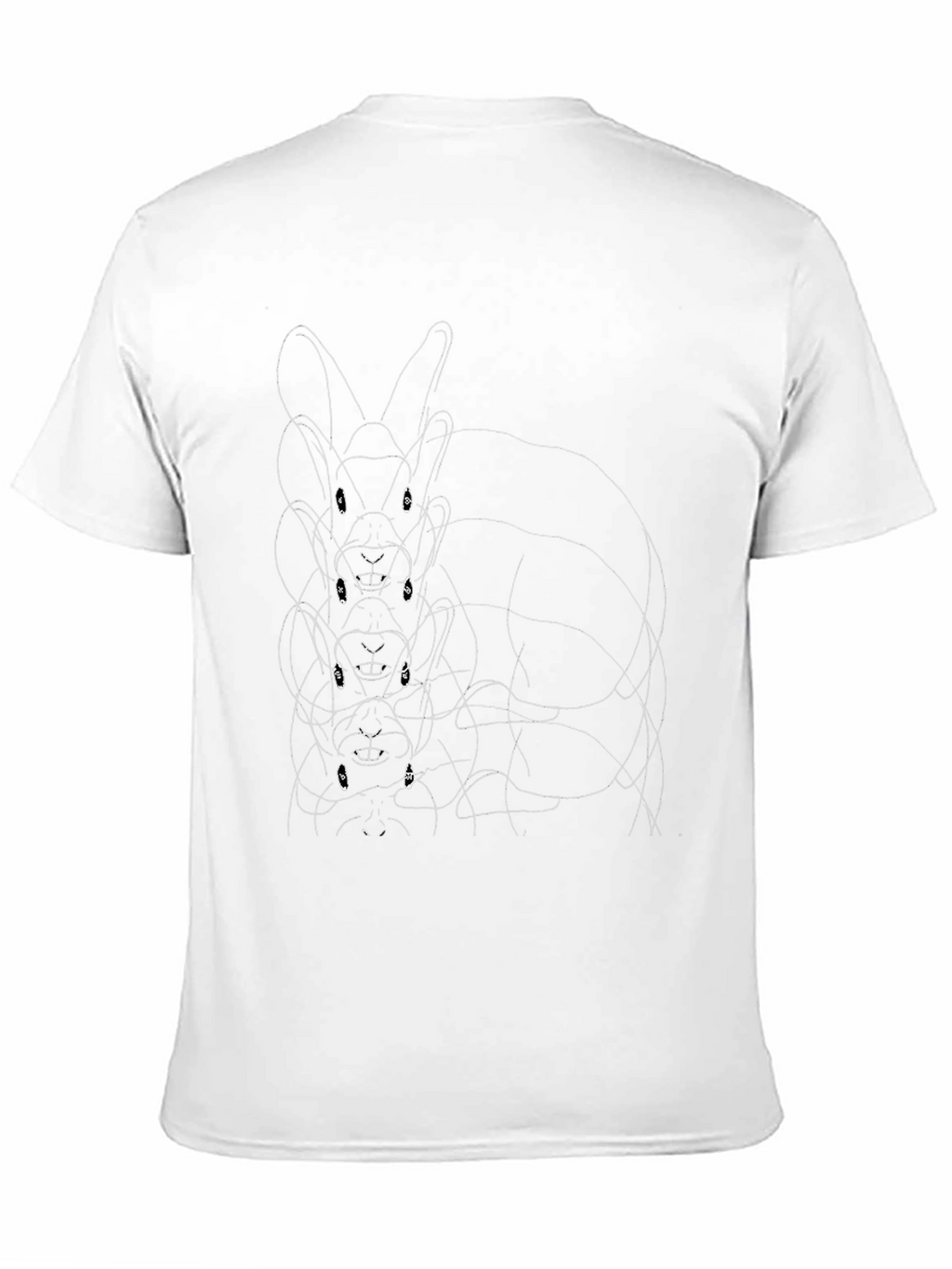 Rabbit Line Art Graphic Black Tee