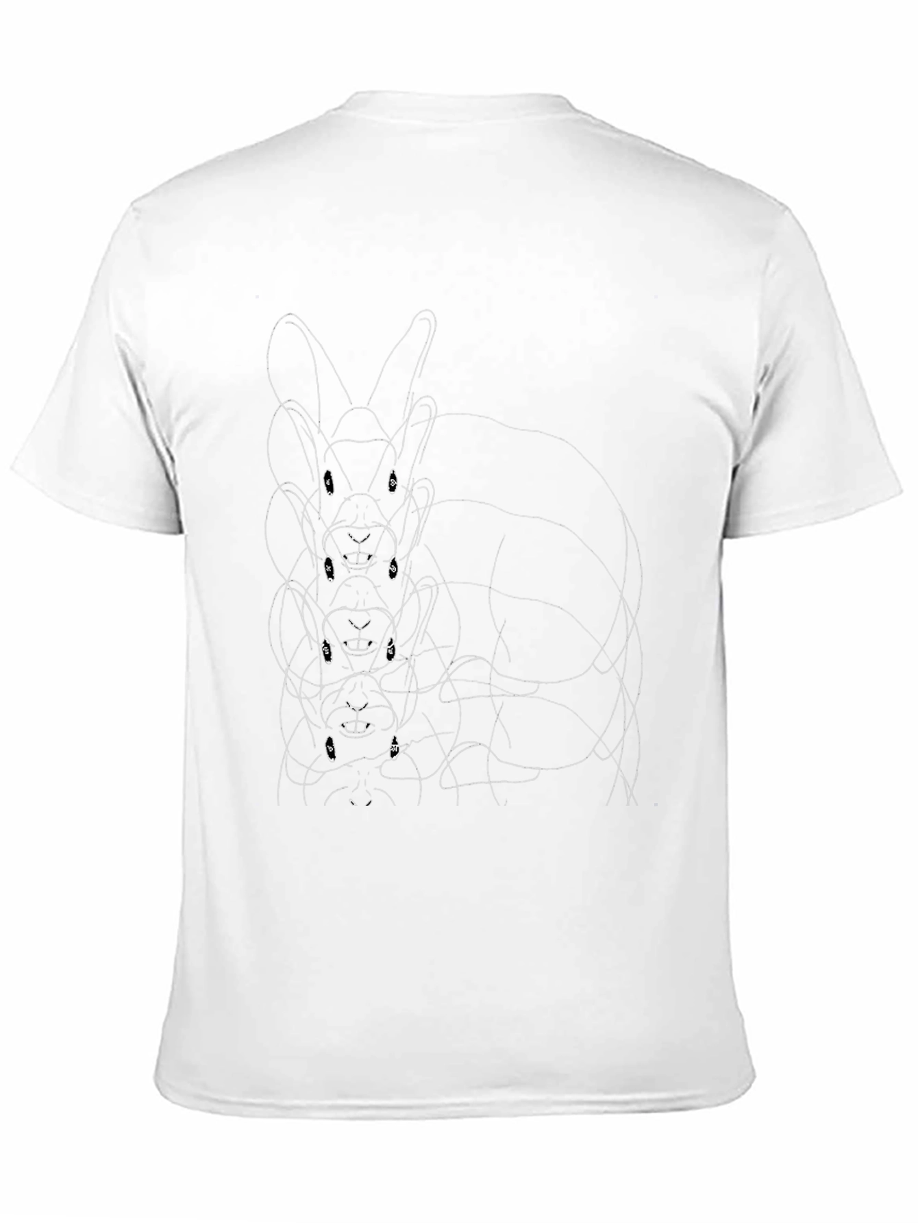 Rabbit Line Art Graphic Black Tee