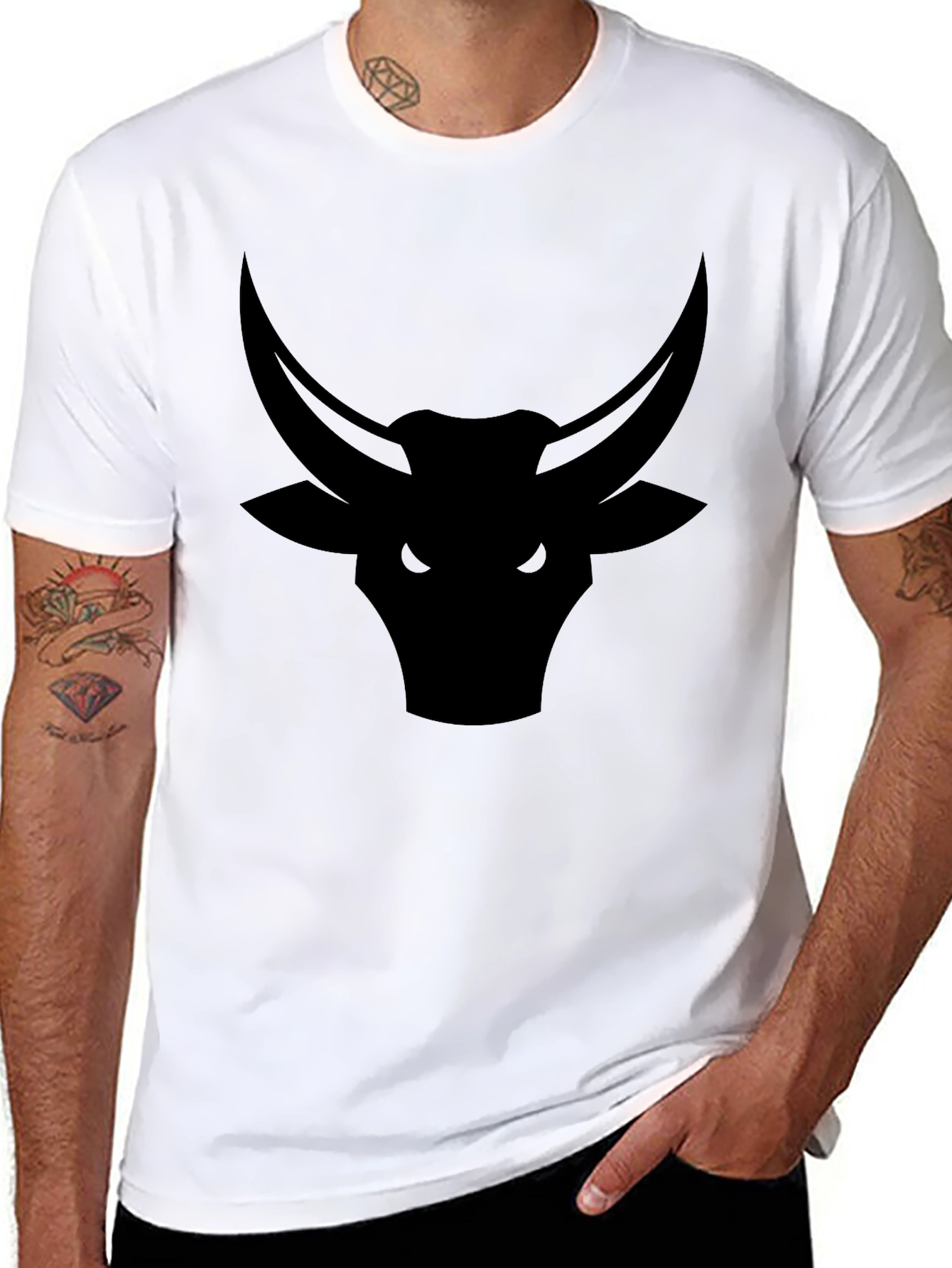 Black Bull Logo T-Shirt - Bold Graphic Tee