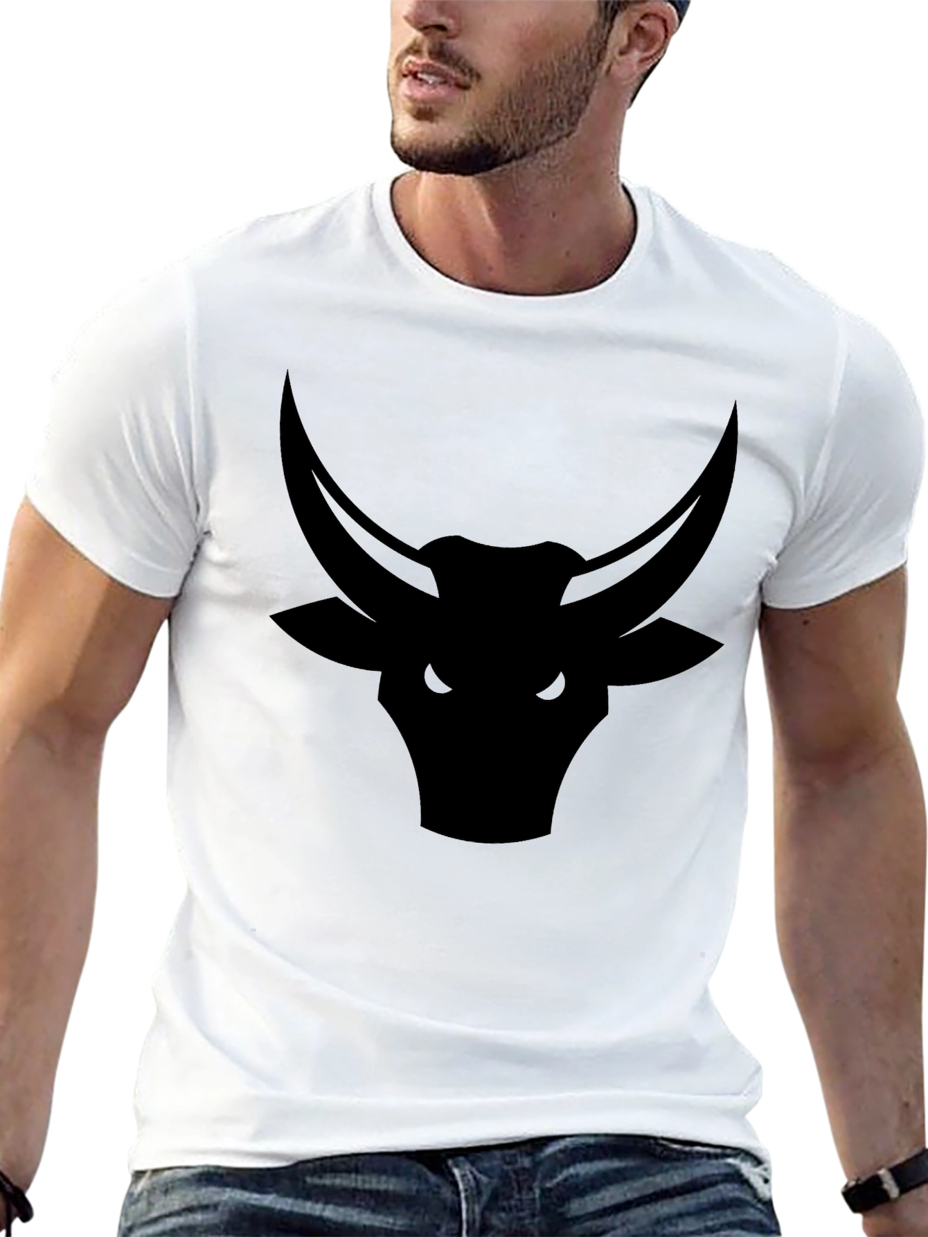 Black Bull Logo T-Shirt - Bold Graphic Tee