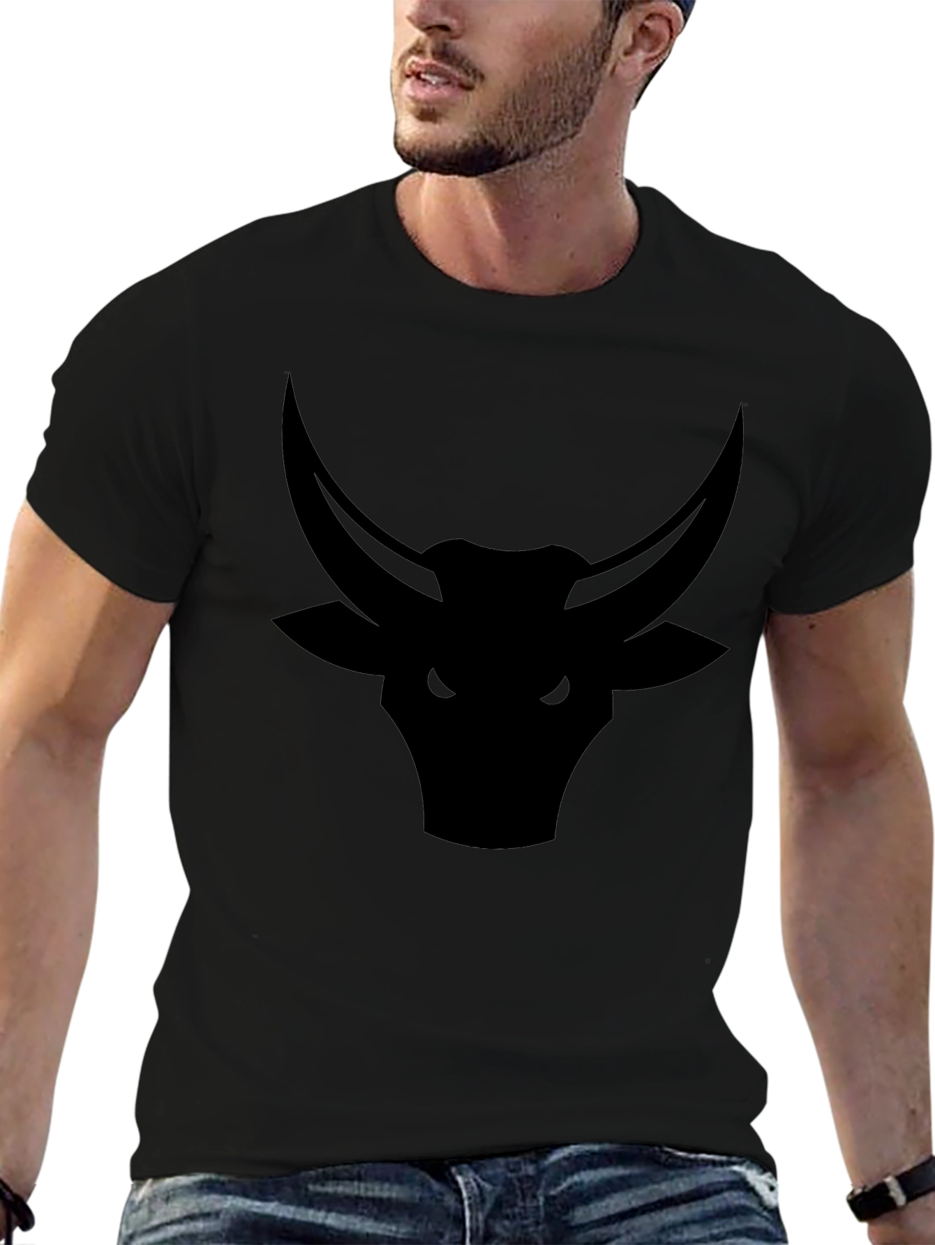 Black Bull Logo T-Shirt - Bold Graphic Tee