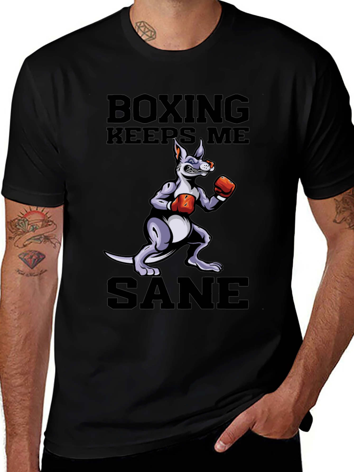 Boxing Kangaroo Graphic T-Shirt - Keep Me Sane