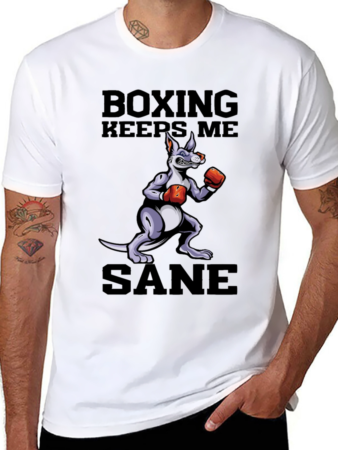 Boxing Kangaroo Graphic T-Shirt - Keep Me Sane