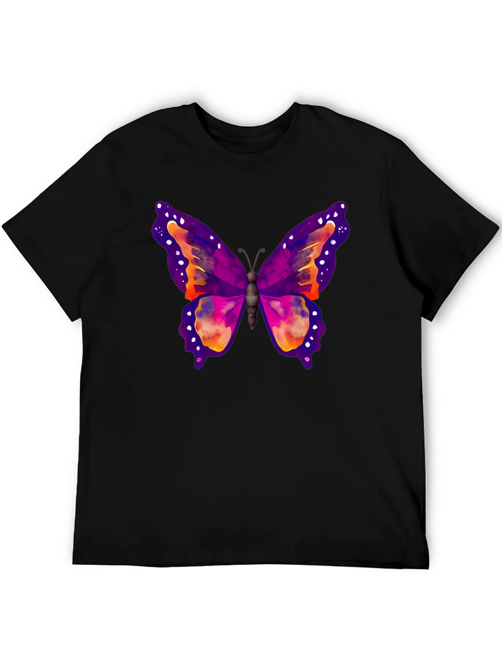 Butterfly Print Black T-Shirt