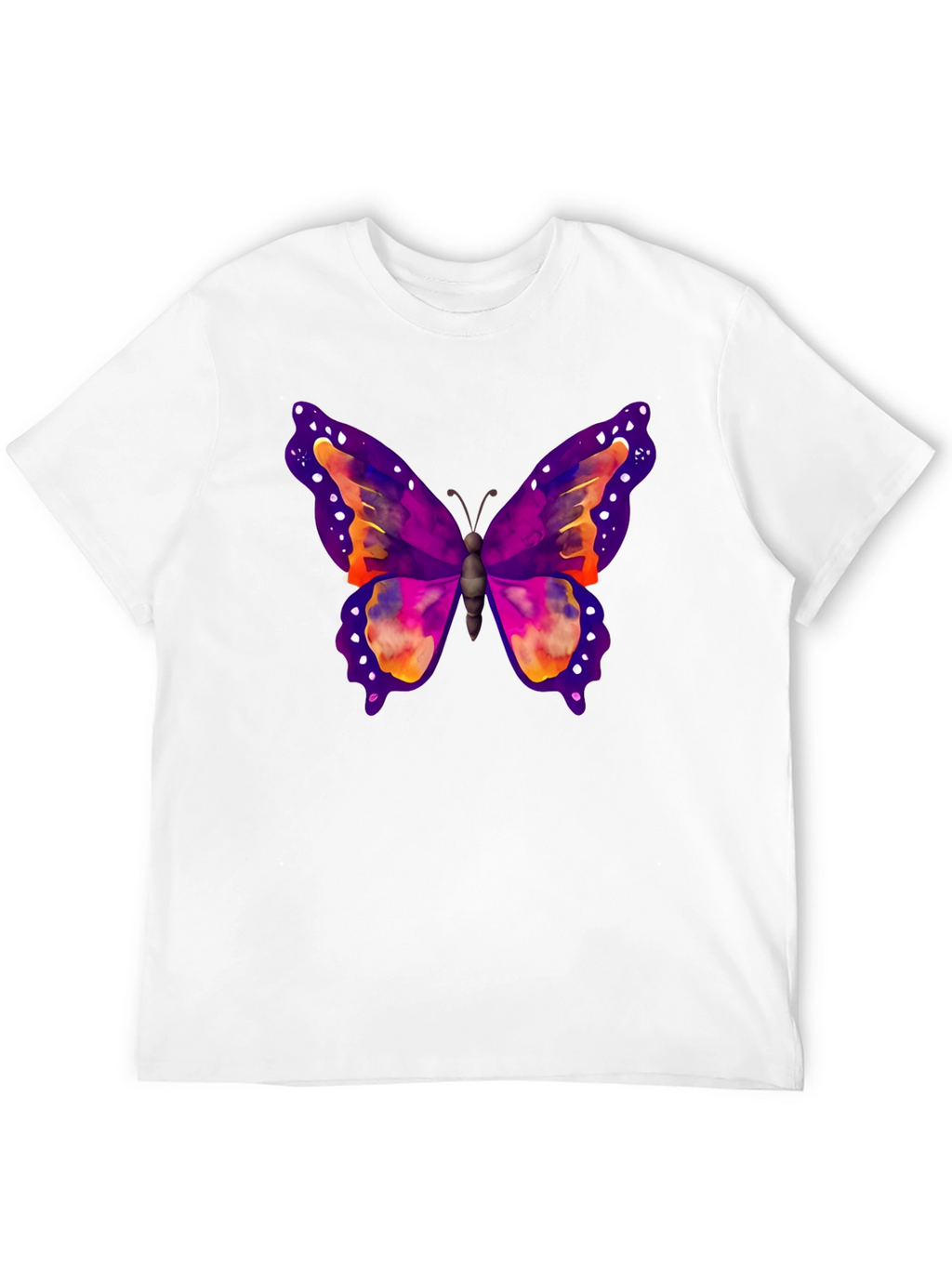 Butterfly Print Black T-Shirt